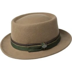 Klaxon - Bailey Round Telescope Crown Wool Hat 13 Klaxon - Bailey Round Telescope Crown Wool Hat -Hat Shop H 38349 Tan