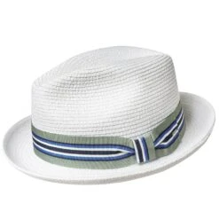 Salem - Bailey Poly Braid Toyo Straw Fedora Hat -Hat Shop H 81650 WHITE 0a