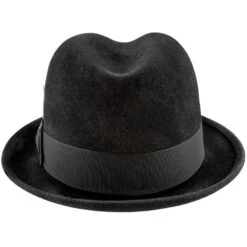 New York - Biltmore Fur Felt Stingy Brim Fedora Hat - BF5747 -Hat Shop H BF5747 BLK 4b