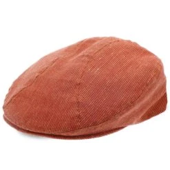 Vierra Dobbs Linen Blend Flat Cap -Hat Shop H DCVIRA ORANGE 0a