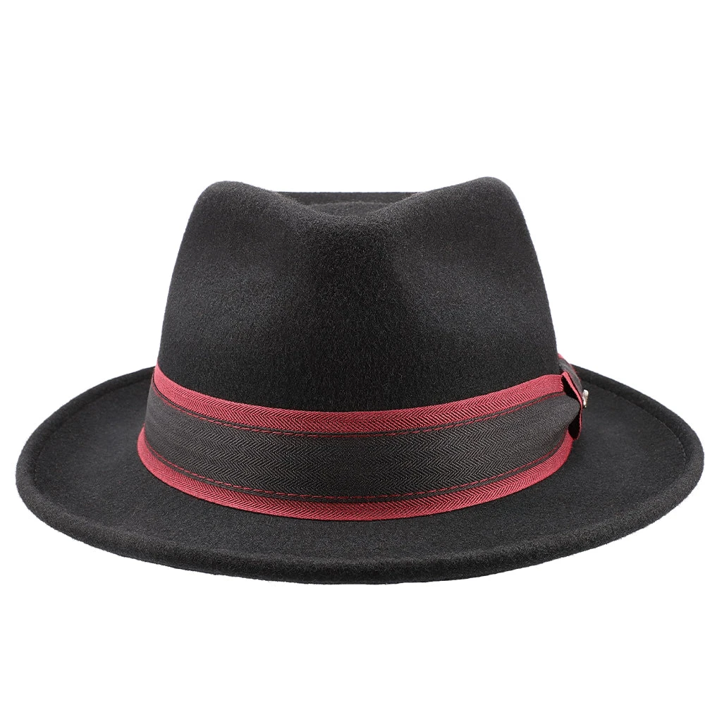 Scala Livingston Black Wool Felt Fedora Hat 2 Scala Livingston Black Wool Felt Fedora Hat - Image 2