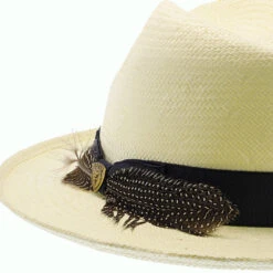 Arlo Dobbs Straw Hat -Hat Shop H DSARLO NATNAVY 3a