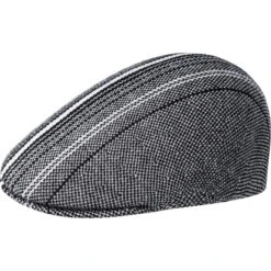 Kangol Birds Eye Stripe 507 Cotton Flat Cap 8 Kangol Birds Eye Stripe 507 Cotton Flat Cap -Hat Shop H K3521 GREY