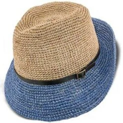 Manu - Scala LR687 Tea Crocheted Raffia Straw Fedora Hat