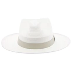 Stacy Adams Max Poly Braid Straw Fedora Hat -Hat Shop H SA691 WHITE 1