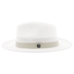 Stacy Adams Max Poly Braid Straw Fedora Hat -Hat Shop H SA691 WHITE 2