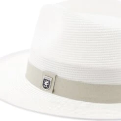 Stacy Adams Max Poly Braid Straw Fedora Hat -Hat Shop H SA691 WHITE 4