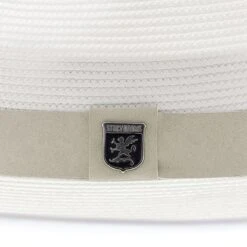 Stacy Adams Max Poly Braid Straw Fedora Hat -Hat Shop H SA691 WHITE 5