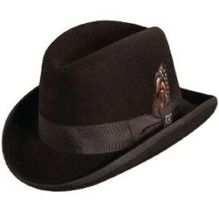 Valerio - Stacy Adams Royal Wool Felt Homburg Hat 27 Valerio - Stacy Adams Royal Wool Felt Homburg Hat -Hat Shop H SAW545 CHOC
