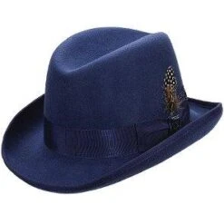 Valerio - Stacy Adams Royal Wool Felt Homburg Hat 29 Valerio - Stacy Adams Royal Wool Felt Homburg Hat -Hat Shop H SAW545 ROYAL