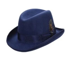 Valerio - Stacy Adams Royal Wool Felt Homburg Hat 25 Valerio - Stacy Adams Royal Wool Felt Homburg Hat -Hat Shop H SAW545 ROYAL 0sa