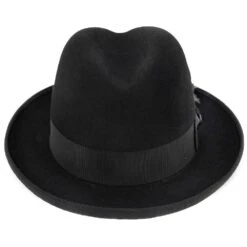 Homburg - Stetson Fur Felt Homburg Hat - TFHOMBB -Hat Shop H TFHOMBB BLK 1g