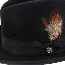 Homburg - Stetson Fur Felt Homburg Hat - TFHOMBB -Hat Shop H TFHOMBB BLK 4g