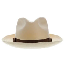 Ibarra - Stetson Panama Straw Fedora Hat -Hat Shop H TSIBRA BLEACH 2a