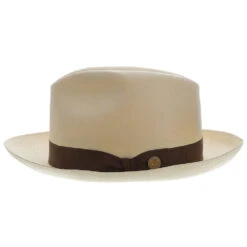 Ibarra - Stetson Panama Straw Fedora Hat -Hat Shop H TSIBRA BLEACH 3a