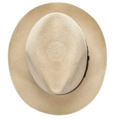 Ibarra - Stetson Panama Straw Fedora Hat -Hat Shop H TSIBRA BLEACH 7a
