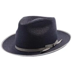 Stratoliner (Special Edition) - Stetson Hemp Straw Fedora Hat -Hat Shop H TSSESTB NAVY 0a