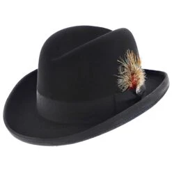 Homburg - Stetson Wool Felt Homburg Hat -Hat Shop H TWHOMBB BLACK 0a f046903e b713 4e8a b9b2 09888f83cea8