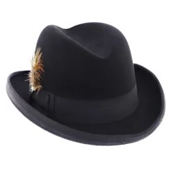 Homburg - Stetson Wool Felt Homburg Hat -Hat Shop H TWHOMBB BLACK 3a