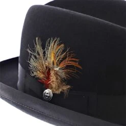 Homburg - Stetson Wool Felt Homburg Hat -Hat Shop H TWHOMBB BLACK 4a