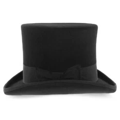 Mad Hatter - Walrus Hats Wool Felt 6 In. Height Victorian Top Hat - H7020 14 Mad Hatter - Walrus Hats Wool Felt 6 In. Height Victorian Top Hat - H7020 -Hat Shop H2020 BLK 2e