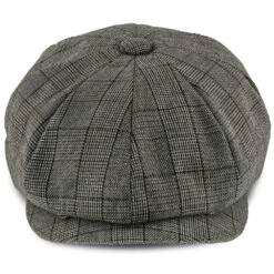 Innovator - Walrus Hats Grey Plaid Polyester 8 Panel Newsboy Cap -Hat Shop H3006 PLGY 2a
