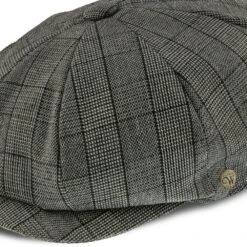 Innovator - Walrus Hats Grey Plaid Polyester 8 Panel Newsboy Cap -Hat Shop H3006 PLGY 5a