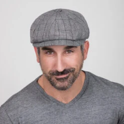 Innovator - Walrus Hats Grey Plaid Polyester 8 Panel Newsboy Cap -Hat Shop H3006 PLGY mo m1