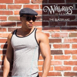 The Blazer - Walrus Hats Navy/Green Houndstooth Polyester Ivy Cap -Hat Shop H3012 NAVYGRN mo m2