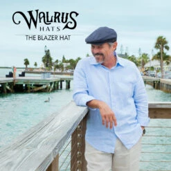 The Blazer - Walrus Hats Navy/Green Houndstooth Polyester Ivy Cap -Hat Shop H3012 NAVYGRN mo m3