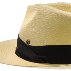Big Catch - Walrus Hats Natural Paper Braid Straw Fedora Hat W/ Band -Hat Shop H4001 NATBLK 5b