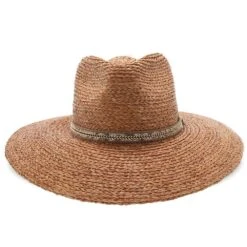 South Beach - Walrus Hats Natural Raffia Straw Fedora Hat 24 South Beach - Walrus Hats Natural Raffia Straw Fedora Hat -Hat Shop H4003 NATBRN 1c