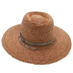 South Beach - Walrus Hats Natural Raffia Straw Fedora Hat 28 South Beach - Walrus Hats Natural Raffia Straw Fedora Hat -Hat Shop H4003 NATBRN 3c
