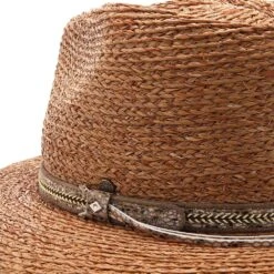 South Beach - Walrus Hats Natural Raffia Straw Fedora Hat 30 South Beach - Walrus Hats Natural Raffia Straw Fedora Hat -Hat Shop H4003 NATBRN 4c