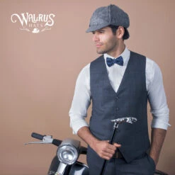 Fox & Hound - Walrus Hats Multi-colored Wool Blend Checkered Sherlock Holmes Deerstalker Hat -Hat Shop H5500 BRN mo m1 v2