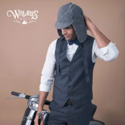 Fox & Hound - Walrus Hats Multi-colored Wool Blend Checkered Sherlock Holmes Deerstalker Hat -Hat Shop H5500 BRN mo m2 v2