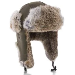 Walrus Hats Genuine Rabbit Fur Brown Trapper Hat -Hat Shop H5600RB BRN 1a