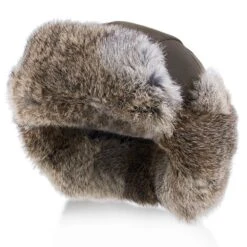 Walrus Hats Genuine Rabbit Fur Brown Trapper Hat -Hat Shop H5600RB BRN 4a
