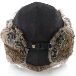 Walrus Hats Faux Fur Brown Trapper Hat -Hat Shop H5601FXRB BK 5b