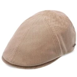 Walrus Hats Luxe Checkmate Duckbill Polyester Flat Cap 24 Walrus Hats Luxe Checkmate Duckbill Polyester Flat Cap -Hat Shop H6021 6010TAN 1a