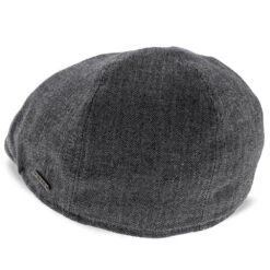 Walrus Hats Luxe Checkmate Duckbill Polyester Flat Cap 38 Walrus Hats Luxe Checkmate Duckbill Polyester Flat Cap -Hat Shop H6021 6012DRKGRY 4a