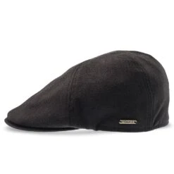 Walrus Hats Luxe Checkmate Duckbill Polyester Flat Cap 35 Walrus Hats Luxe Checkmate Duckbill Polyester Flat Cap -Hat Shop H6021 6013BLK 3a