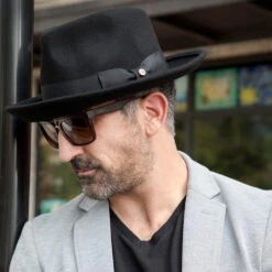 Capital - Walrus Crushable Hat Wool Felt Fedora - H7000 -Hat Shop H7000 BLK mo m1 v3