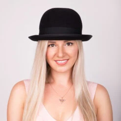 The Legend - Walrus Hats Black Wool Felt Bowler Hat - H7003 -Hat Shop H7003 BLK mo f3