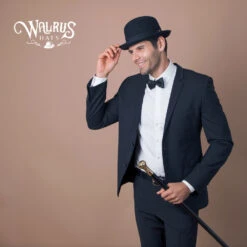 The Legend - Walrus Hats Black Wool Felt Bowler Hat - H7003 -Hat Shop H7003 BLK mo m1