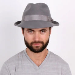 Triumph - Walrus Hats Grey Wool Felt Trilby Hat - H7004 28 Triumph - Walrus Hats Grey Wool Felt Trilby Hat - H7004 -Hat Shop H7004 GY mo m1