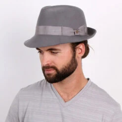 Triumph - Walrus Hats Grey Wool Felt Trilby Hat - H7004 29 Triumph - Walrus Hats Grey Wool Felt Trilby Hat - H7004 -Hat Shop H7004 GY mo m2