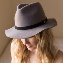 Endeavour - Walrus Hats Grey Wool Felt Fedora Hat - H7007 -Hat Shop H7007 GY mo f1