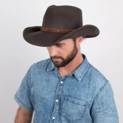 Shetland - Walrus Hats Dark Brown Wool Felt Cowboy Hat - H7013 31 Shetland - Walrus Hats Dark Brown Wool Felt Cowboy Hat - H7013 -Hat Shop H7013 DRKGY mo m2
