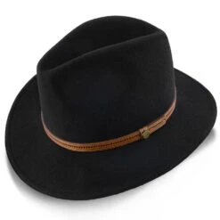 Big Sur - Walrus Hats Dark Brown Wool Felt Safari Hat -Hat Shop H7014 BLK 1b